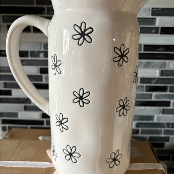 Rae Dunn White Pitcher with 'Spring Has Sprung' Design - Picture 2 of 2